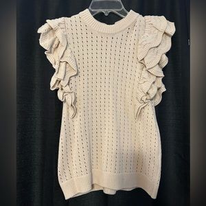 Sweater short ruffle sleeves